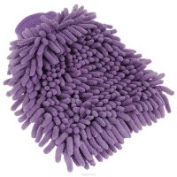 Рукавица для уборки Eva "Спагетти", комбинированная, цвет: фиолетовый, 16 см х 22 см