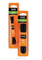 Шнурки тонкие Twist "Style", цвет: черный, длина 75 см