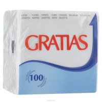 Салфетки бумажные "Gratias", однослойные, 24 см х 24 см, 90 шт
