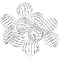 Бусины-спирали "Астра", цвет: серебристый, диаметр 16 мм, 10 шт. 7705694