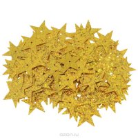 Пайетки Астра "Звездочки", с голограммой, цвет: золотистый (А 20), 20 мм, 10 г. 7700477_ А 20