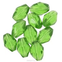 Бусины "Астра", цвет: зеленый (10), 11 мм х 8 мм, 10 шт. 7702761_10