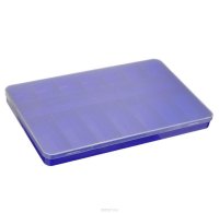 Контейнер для мелочей "Trivol", цвет: сине-фиолетовый, прозрачный, 23 см х 14 см х 2 см. 677255