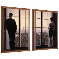Диптих Пара у окна (2 панно по 34x46 см)