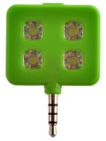 Аксессуар SkinBox LED Flash 4 диода jack 3.5mm Green Вспышка