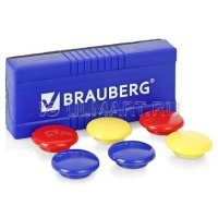 набор для досок Brauberg (губка + магниты 6 шт, цветные)