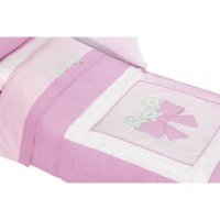 Комплект для кроватки Andy & Helen Бантик короткий борт (6 предметов) розовый