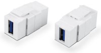 Hyperline KJ1-USB-A3-WH  Keystone Jack  . . USB 3.0 (Type A), ROHS, 