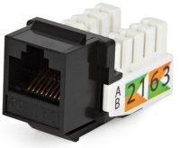 Hyperline KJNE-8P8C-C5e-90-BK  Keystone Jack RJ-45(8P8C),  5e, 110 IDC, 