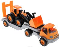 Zebratoys Тягач с трактором цвет оранжевый