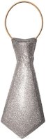 Partymania Галстук карнавальный 32 см T1232 цвет серебряный