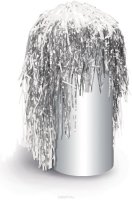 Partymania Маскарадный парик из дождика Веселый праздник T1222 цвет серебряный