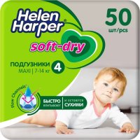 Helen Harper Maxi Подгузники Soft&Dry размер 4 50 шт (9-14 кг)