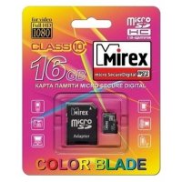   Mirex microSDHC Class 10 16GB + SD adapter