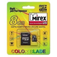 Mirex microSDHC Class 4 8GB + SD adapter