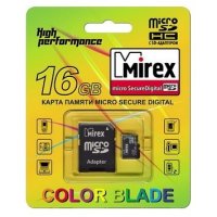 Mirex microSDHC Class 4 16GB + SD adapter