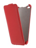   Micromax Q450 Canvas Silver 5 Activ Flip Case Leather Red 55384