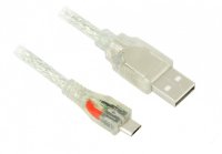   Greenconnect Premium USB 2.0 AM-Micro B 5pin Transparent GCR-UA2MCB2-BD2S-0.5m
