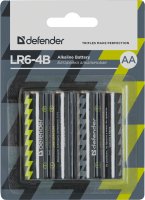 Батарейка AA - Defender Alkaline LR6-4B (4 штуки) 56012