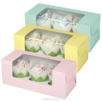 Набор коробочек для кексов Wilton "Пастельные цвета", 9,5 см х 24 см х 10 см, 3 шт