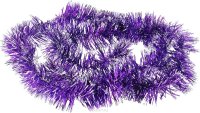 Мишура новогодняя "Sima-land", цвет: фиолетовый, серебристый, диаметр 4 см, длина 138 см. 701305