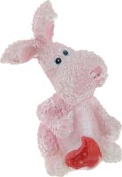Статуэтка декоративная Lunten Ranta "Розовый кролик с сердцем", цвет: розовый, красный, высота 6 см.