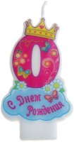 Sima-land Свеча в торт Корона С днем рождения цифра 0 4,4 х 6 5 см 915951