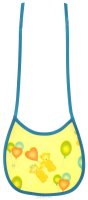 Колорит Нагрудник Мишки с шариками цвет желтый бирюзовый 17 х 17 см