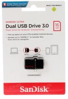 USB  Sandisk Ultra Dual 16Gb USB 3.0 (130/25 Mb/s) (SDDD2-016G-GAM46)