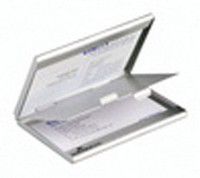 Визитница карманная Durable Business Card Box Duo на 20 визиток, 55*90 мм, алюминий