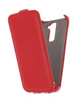   LG K8 K350 Activ Flip Case Leather Red 58534