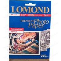 Фотобумага LOMOND односторонняя яркий суперглянец 10x15, 270 г/m2, 20 листов 1106102