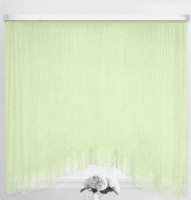 Штора-арка ТД Текстиль "Капли росы", на ленте, цвет: зеленый, высота 165 см