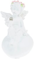 Фигурка декоративная Феникс-Презент "Ангел в венке из розочек", высота 8,4 см