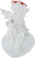 Фигурка декоративная Феникс-Презент "Ангел в венке из сердечек", высота 8,4 см