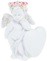 Фигурка декоративная Феникс-Презент "Ангел любви в цветочках", высота 7,4 см