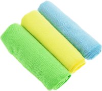 Набор салфеток для уборки "Sol", из микрофибры, цвет: салатовый, желтый, голубой, 30 x 30 см, 3 шт