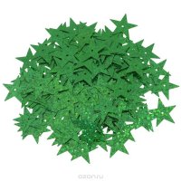 Пайетки Астра "Звездочки", с голограммой, цвет: зеленый (50104), 20 мм, 10 г. 7700477_50104