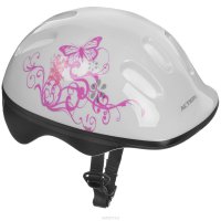 Шлем защитный "Action", цвет: белый, розовый. Размер XS (48-51). PWH-10