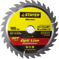 Круг пильный твердосплавный STAYER MASTER 3681-165-20-30 opti-line по дереву 165x20 мм 30T