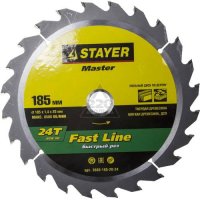 Круг пильный твердосплавный STAYER MASTER 3680-185-20-24 fast-line по дереву 185x20 мм 24T