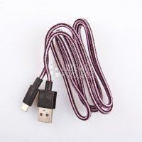 Кабель Liberty Project для USB - Lightning 8-pin, в текстильной оплетке, розовый/черный/коробка