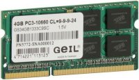 Оперативная память SO-DIMM DDR-III GeIL 4Gb 1333MHz PC-10600 (GS34GB1333C9S)