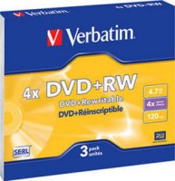   DVD+RW Verbatim 4.7  4x slim case ( 43636 ) 3 .