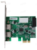 Контроллер ORIENT VA-3U2219PE, PCI-E USB 3.0 2ext/2int (19pin) port, VL805 chipset, разъем доп.питан