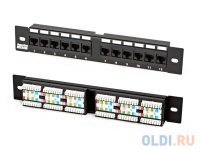 - Hyperline PP-10-12-8P8C-C5e-110D 10" 1U 12  RJ-45 .   5e Dual ID