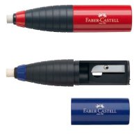 Точилки Faber-Castell 184401 со встроенным ластиком синий/красный