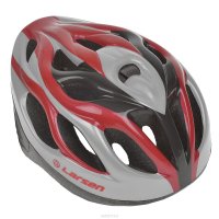 Шлем роликовый Larsen "H3BW", цвет: красный, серебристый. Размер L (54-57 см)