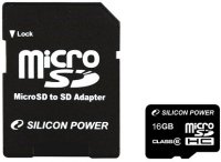   Silicon Power micro SDHC Card 16GB Class 4 + Stylish USB Reader / SP016GBSTH0004V81