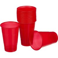 Стакан одноразовый Комус пластиковый красный (200 мл, 12 штук в упаковке)